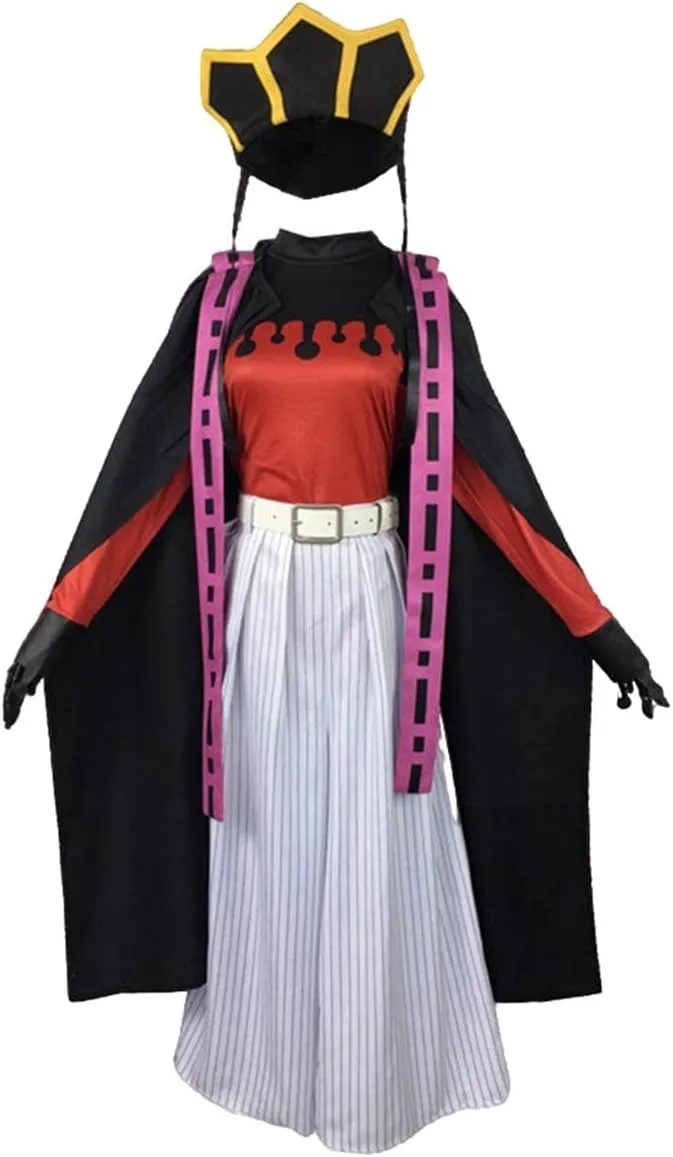Adult Douma Cosplay Costume Anime Demon Kimono Cloak Outfit for Mens Womens Halloween Uniform Suit with Hat