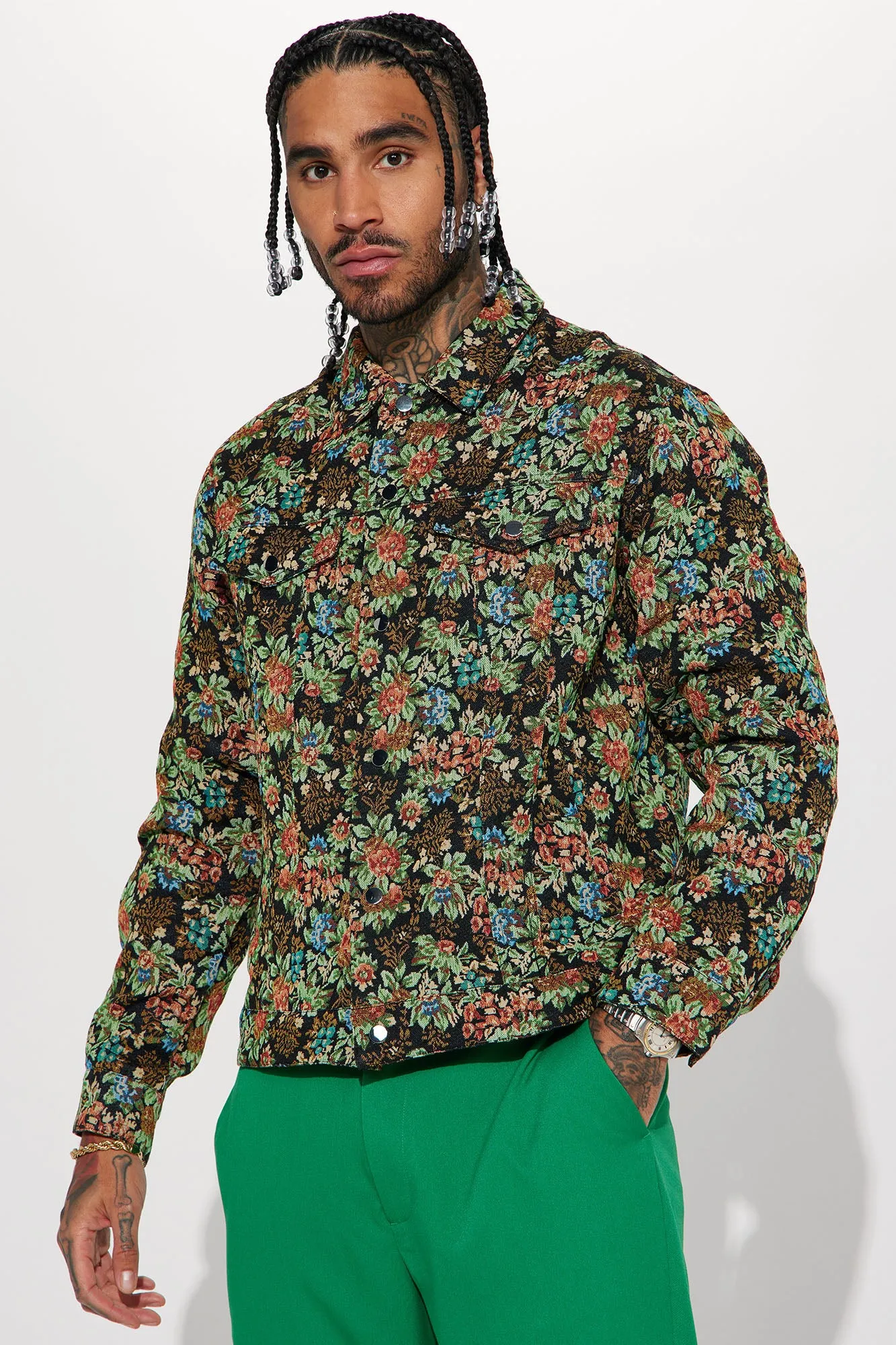 All You Need Is Tapestry Trucker Jacket - Black/combo