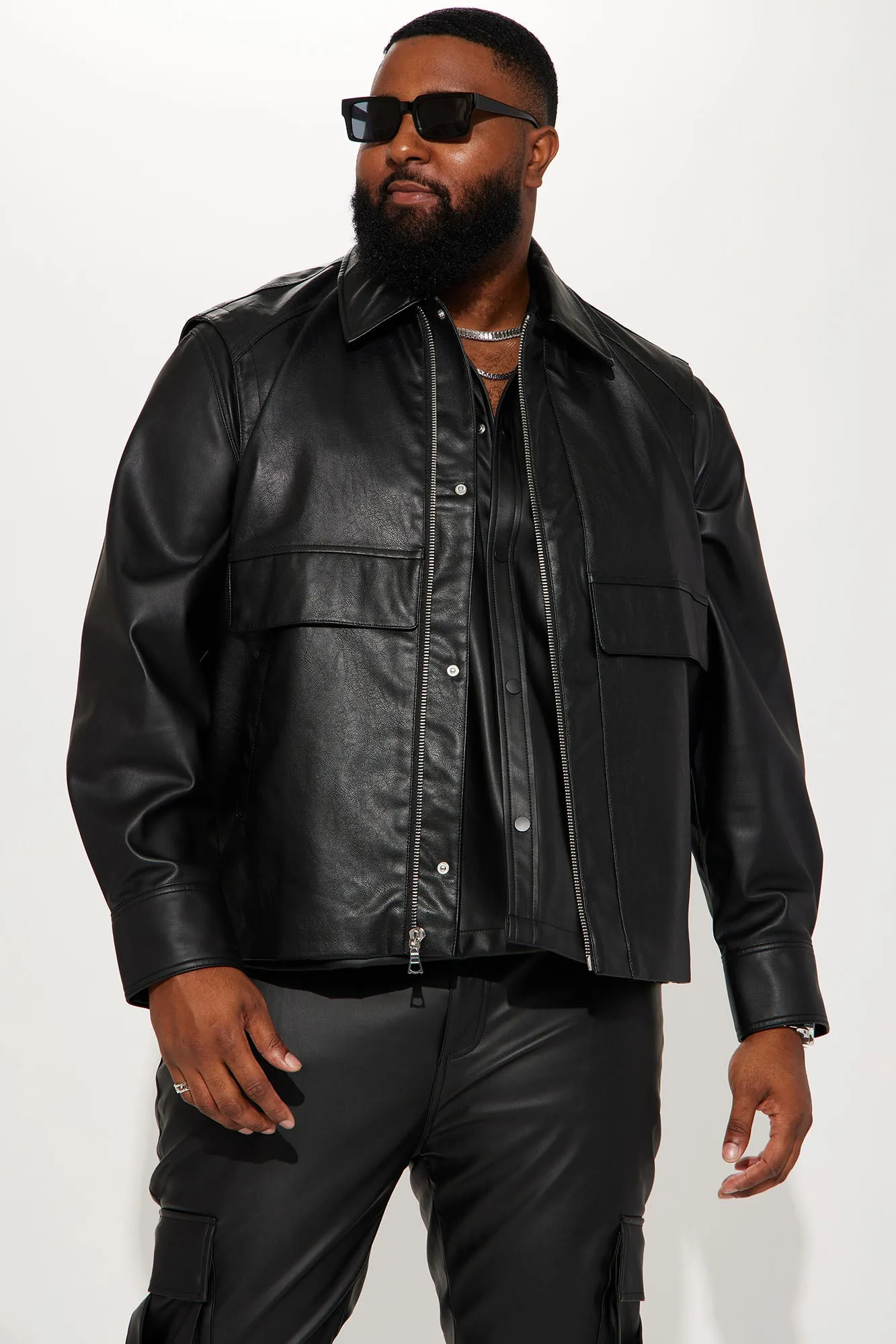 Back To 1999 Faux Leather Vest - Black