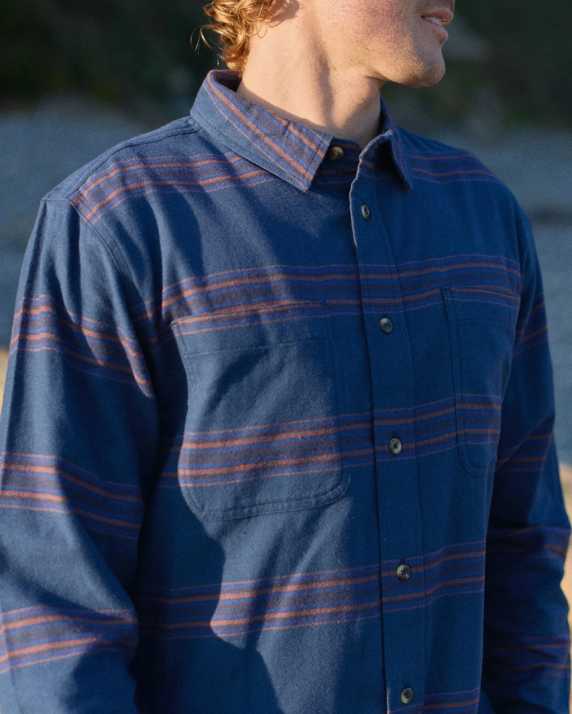 Backcountry Stripe Light Shirt - Rich Navy/Deep Plum Stripe