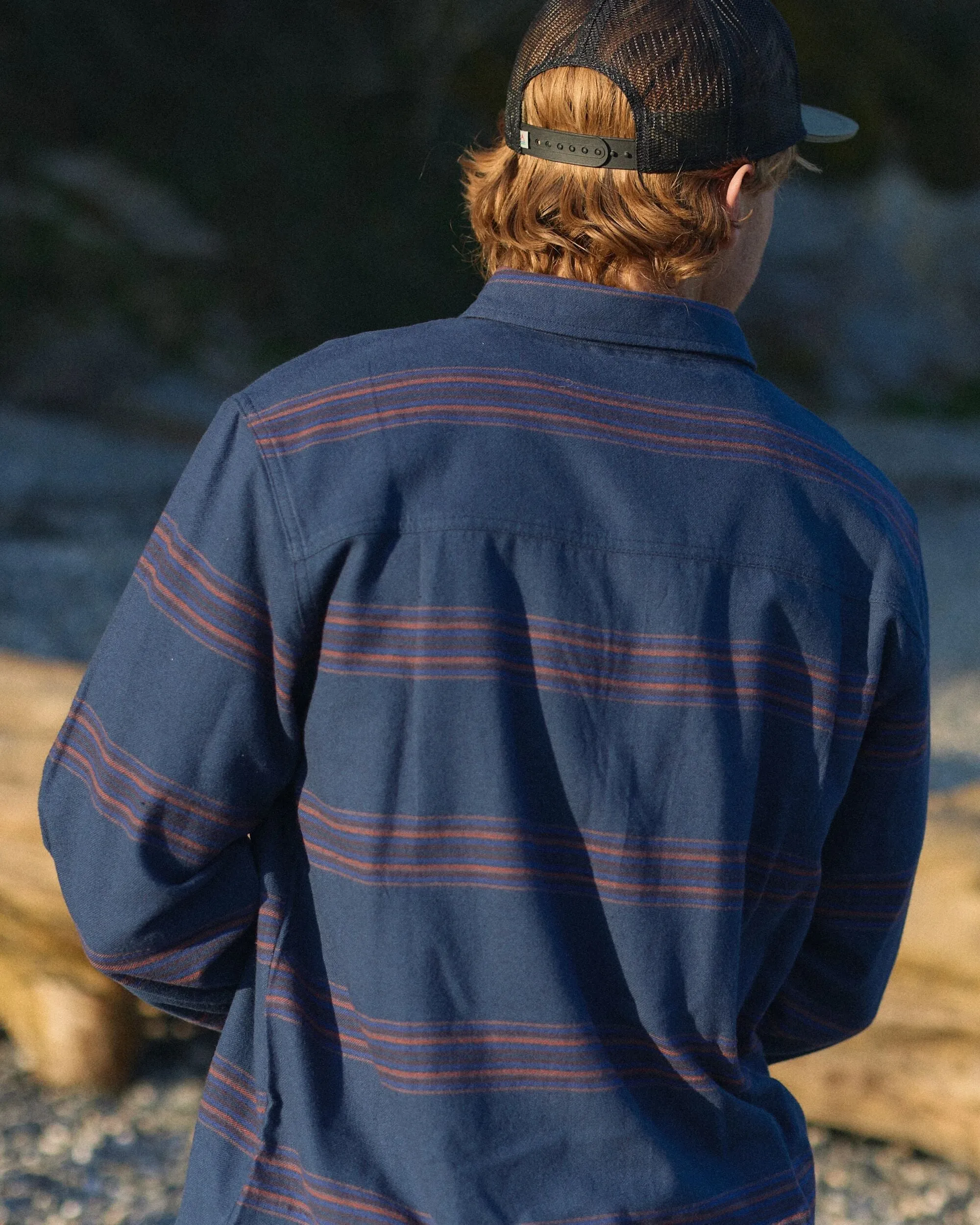 Backcountry Stripe Light Shirt - Rich Navy/Deep Plum Stripe