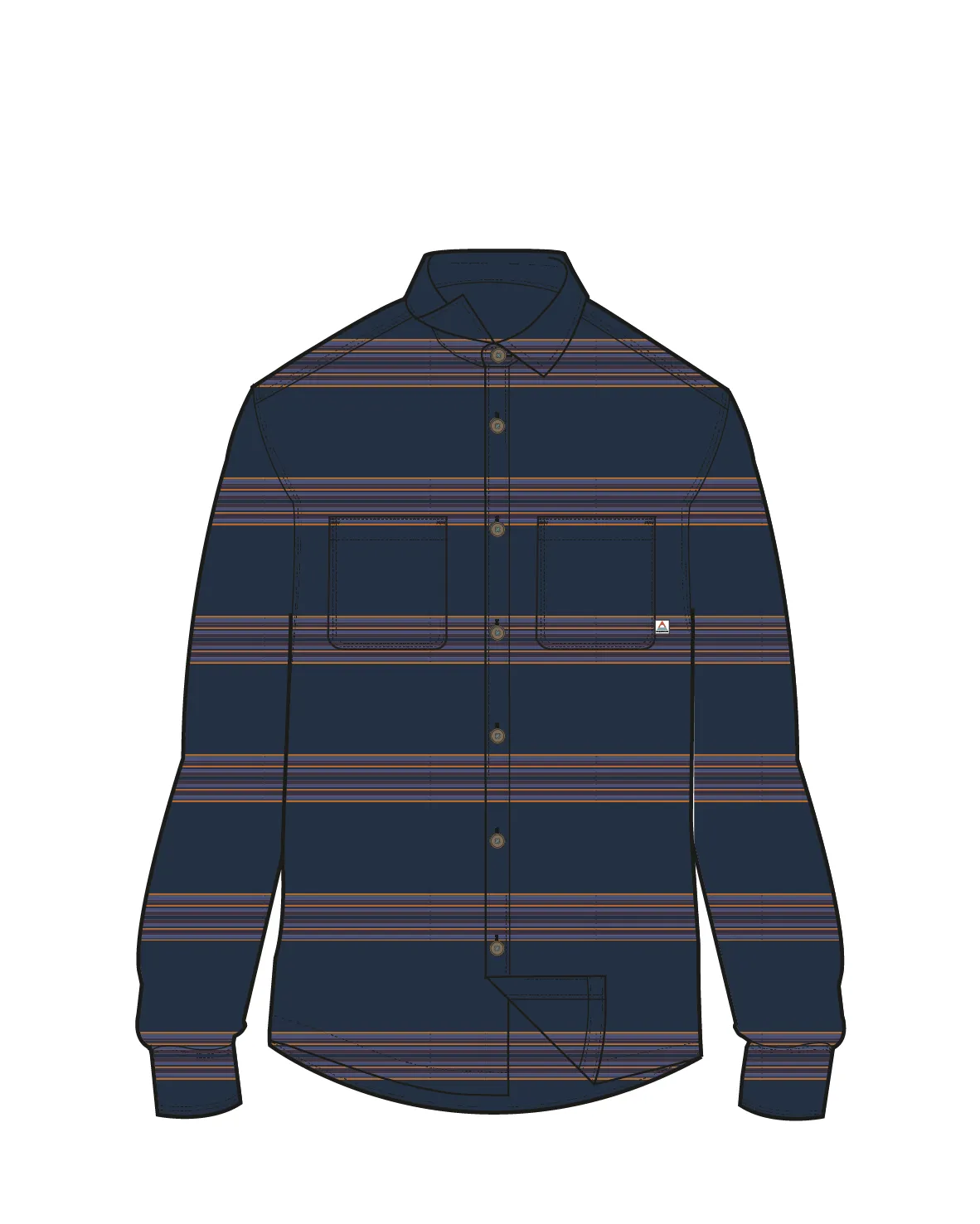 Backcountry Stripe Light Shirt - Rich Navy/Deep Plum Stripe