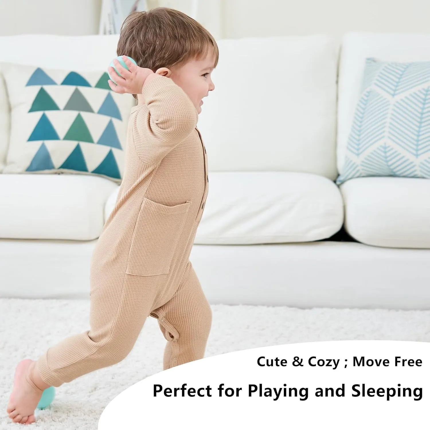 BeiVSlley Newborn Baby Boy Girl 2 Pack Button Solid Romper Infant Long sleeve Knit Cotton Footless Outfits Clothes