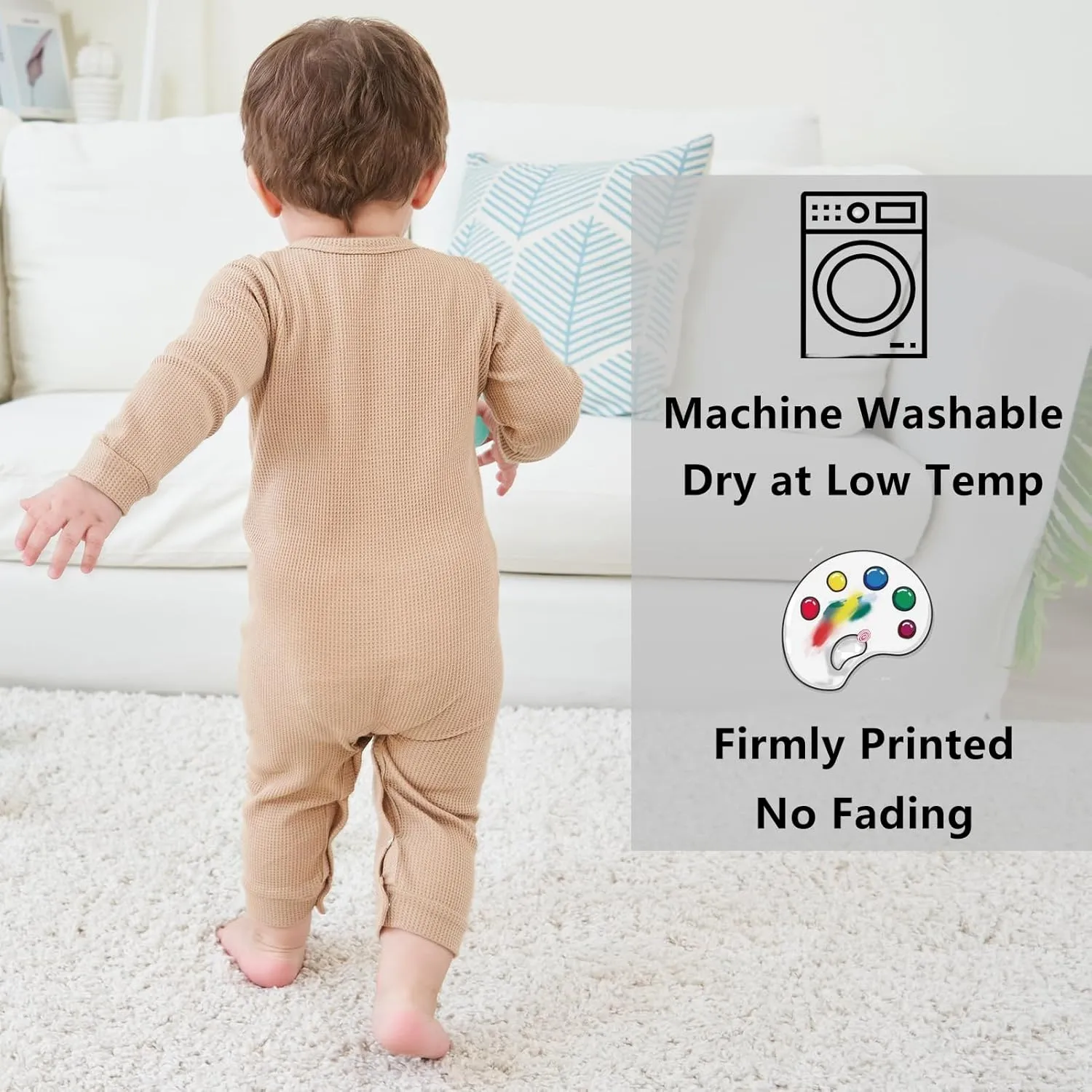 BeiVSlley Newborn Baby Boy Girl 2 Pack Button Solid Romper Infant Long sleeve Knit Cotton Footless Outfits Clothes
