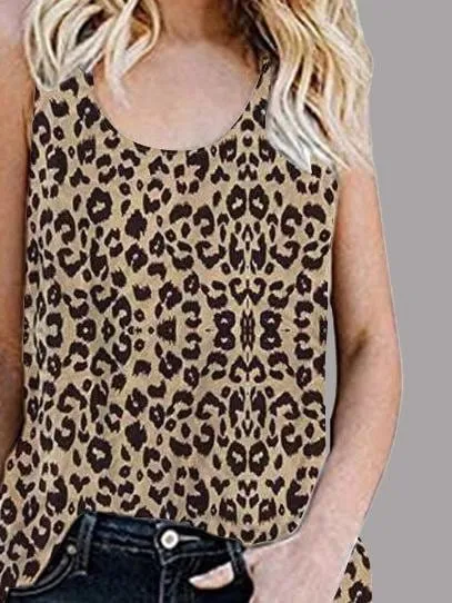 Black and White Leopard Print Tank Top