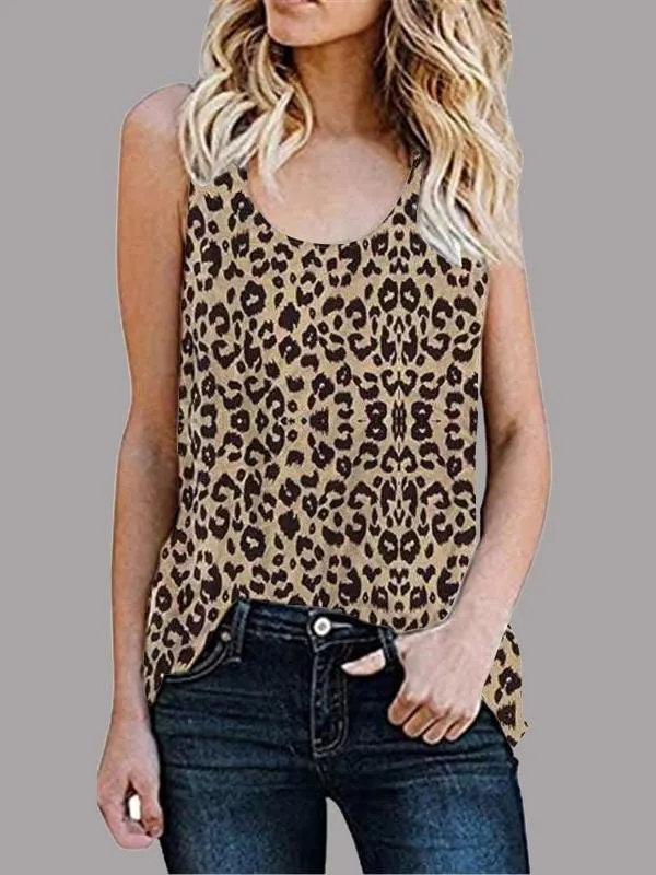 Black and White Leopard Print Tank Top
