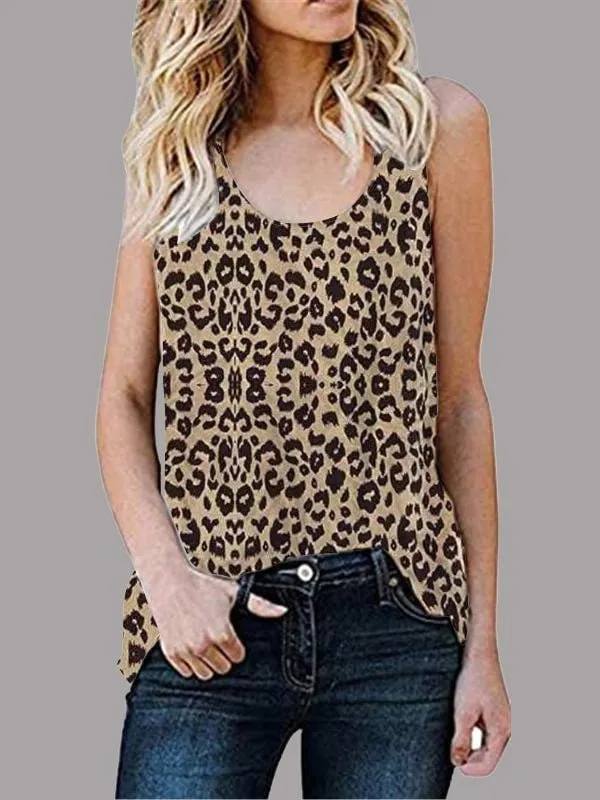 Black and White Leopard Print Tank Top