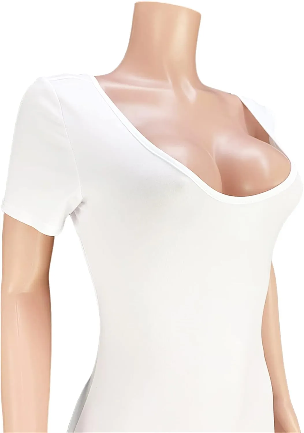 Bodycon Jumpsuits for Women Sexy Backless Short Sleeve High Waisted One Piece Outfits Skinny Catsuits