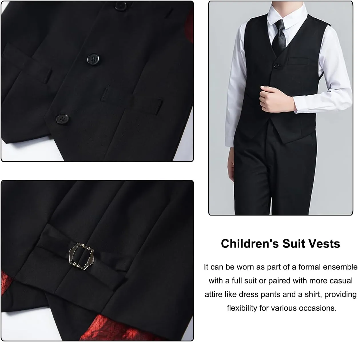Boys Suit for Kids Teens Formal 5 Piece Tuxedo Suit Set