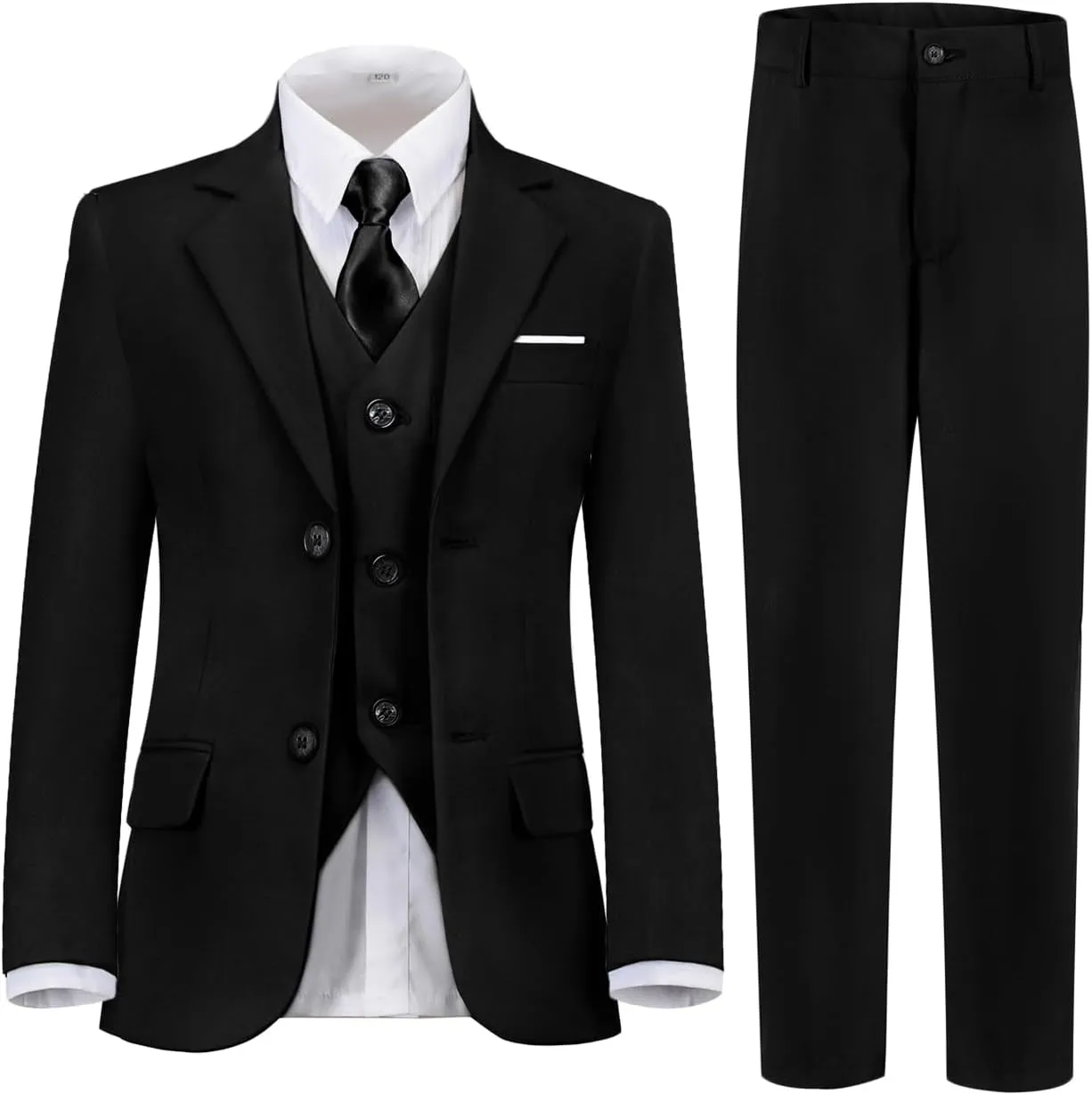 Boys Suit for Kids Teens Formal 5 Piece Tuxedo Suit Set