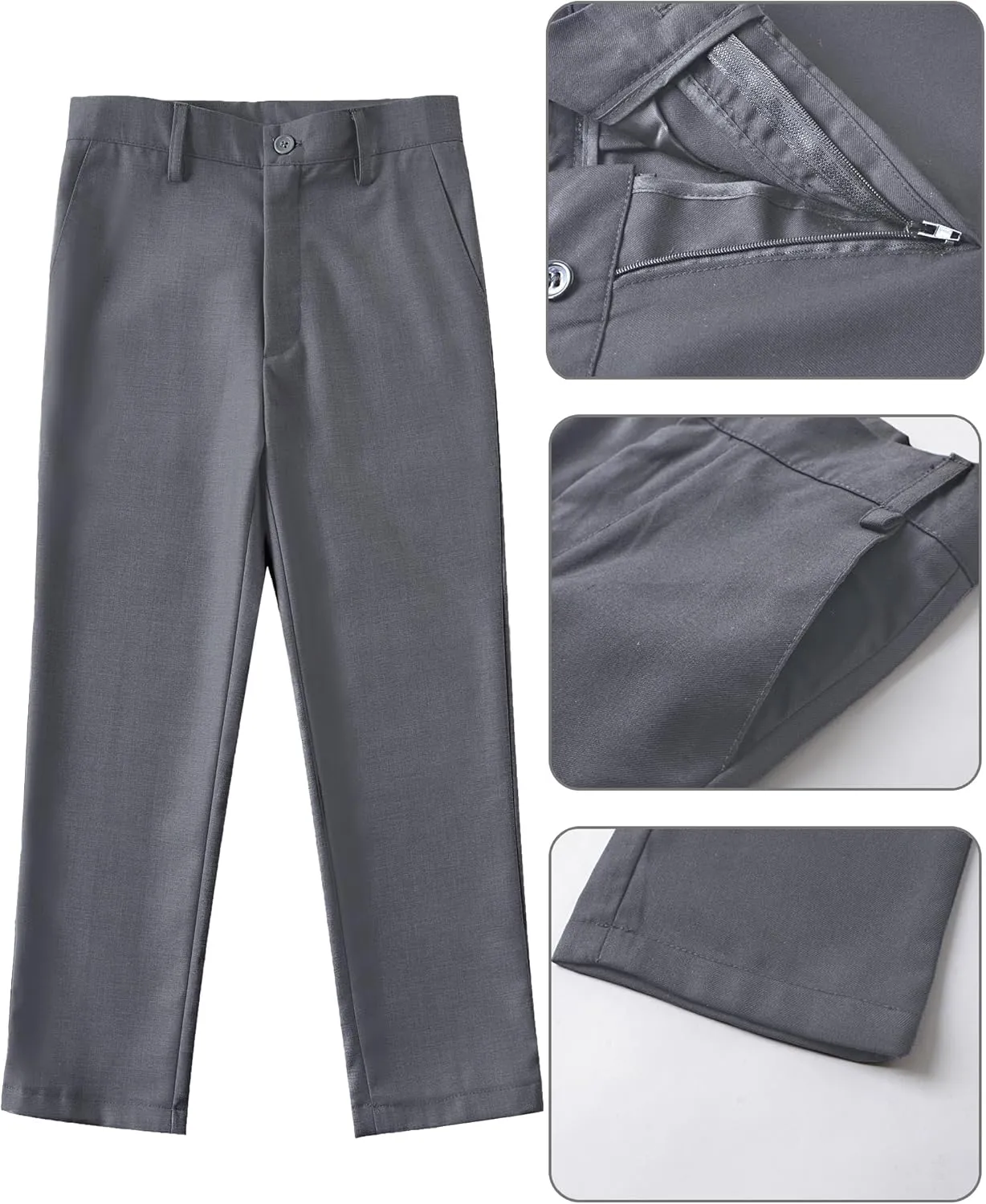 Boys Suit for Kids Tuxedo Vest and Pants Set with Shirt Tie and Bowtie Formal Dresswear