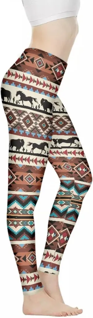 Bulopur Rose Workout Leggings for Women, Boho Stretch Pants for Sports Running Fitness, High Waist Tummy Control Yoga Pant