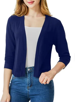 Ciormis 2024 Shrug Cardigan for Dress-3/4 Sleeve Women's Cropped Shrugs Sweater Open Front