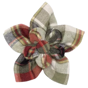Collar Flower | Light Olive Plaid