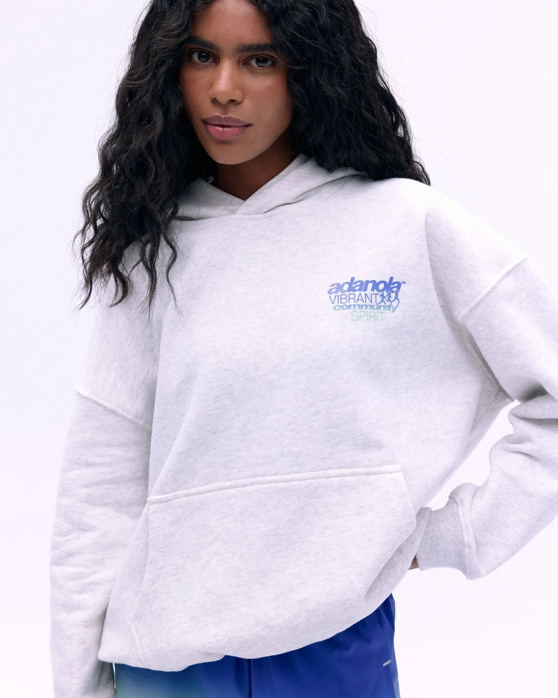 Community Spirit Oversized Hoodie - Light Grey Melange