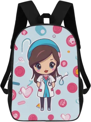 Cute Nurse Backpack, Laptop Backpack for Men, 17 Inch Travel Hiking Daypack, Casual Backpack