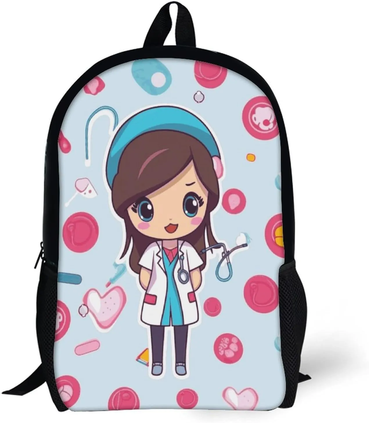 Cute Nurse Backpack, Laptop Backpack for Men, 17 Inch Travel Hiking Daypack, Casual Backpack