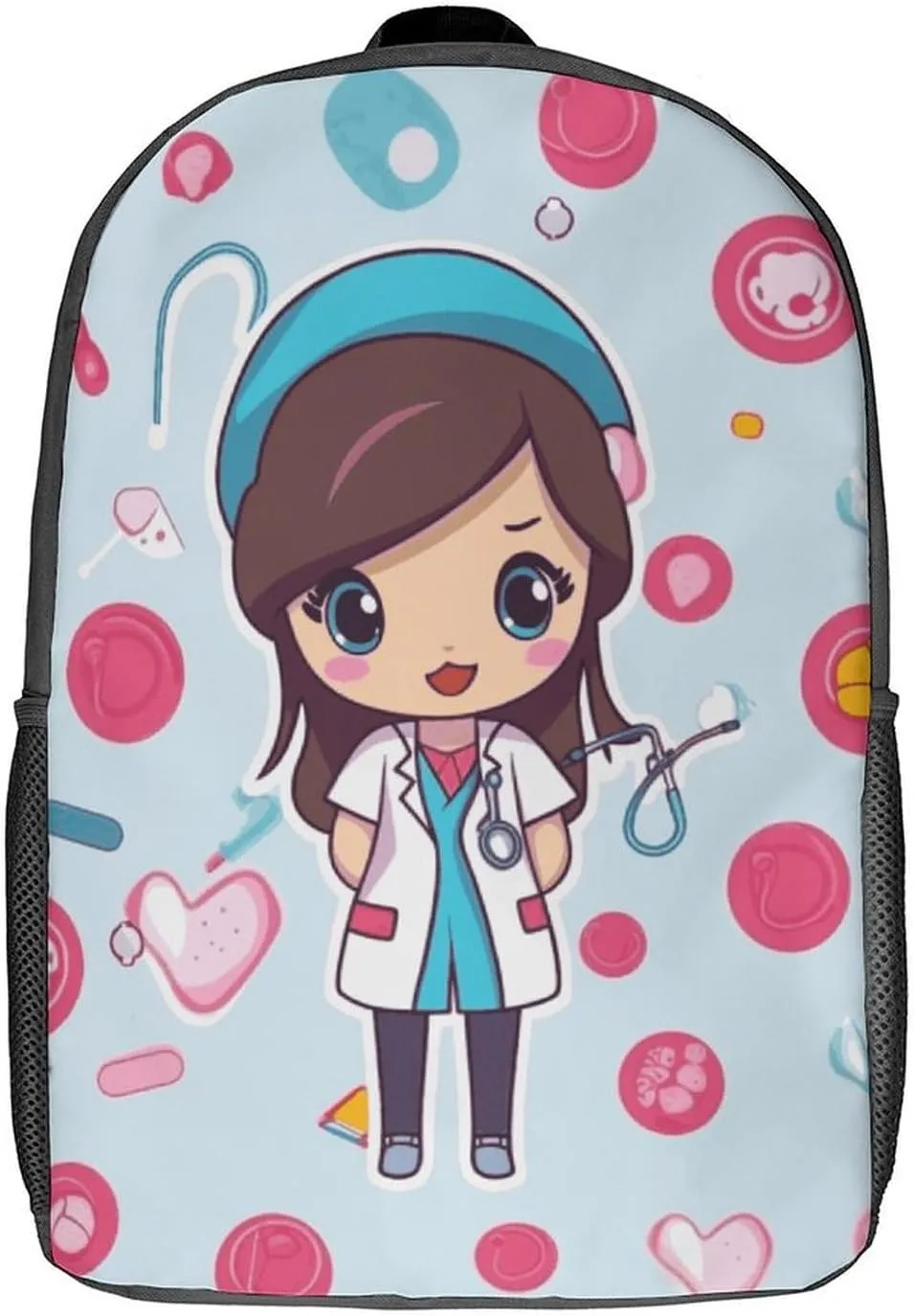 Cute Nurse Backpack, Laptop Backpack for Men, 17 Inch Travel Hiking Daypack, Casual Backpack