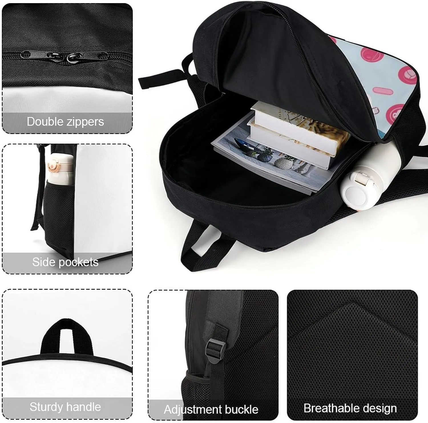 Cute Nurse Backpack, Laptop Backpack for Men, 17 Inch Travel Hiking Daypack, Casual Backpack