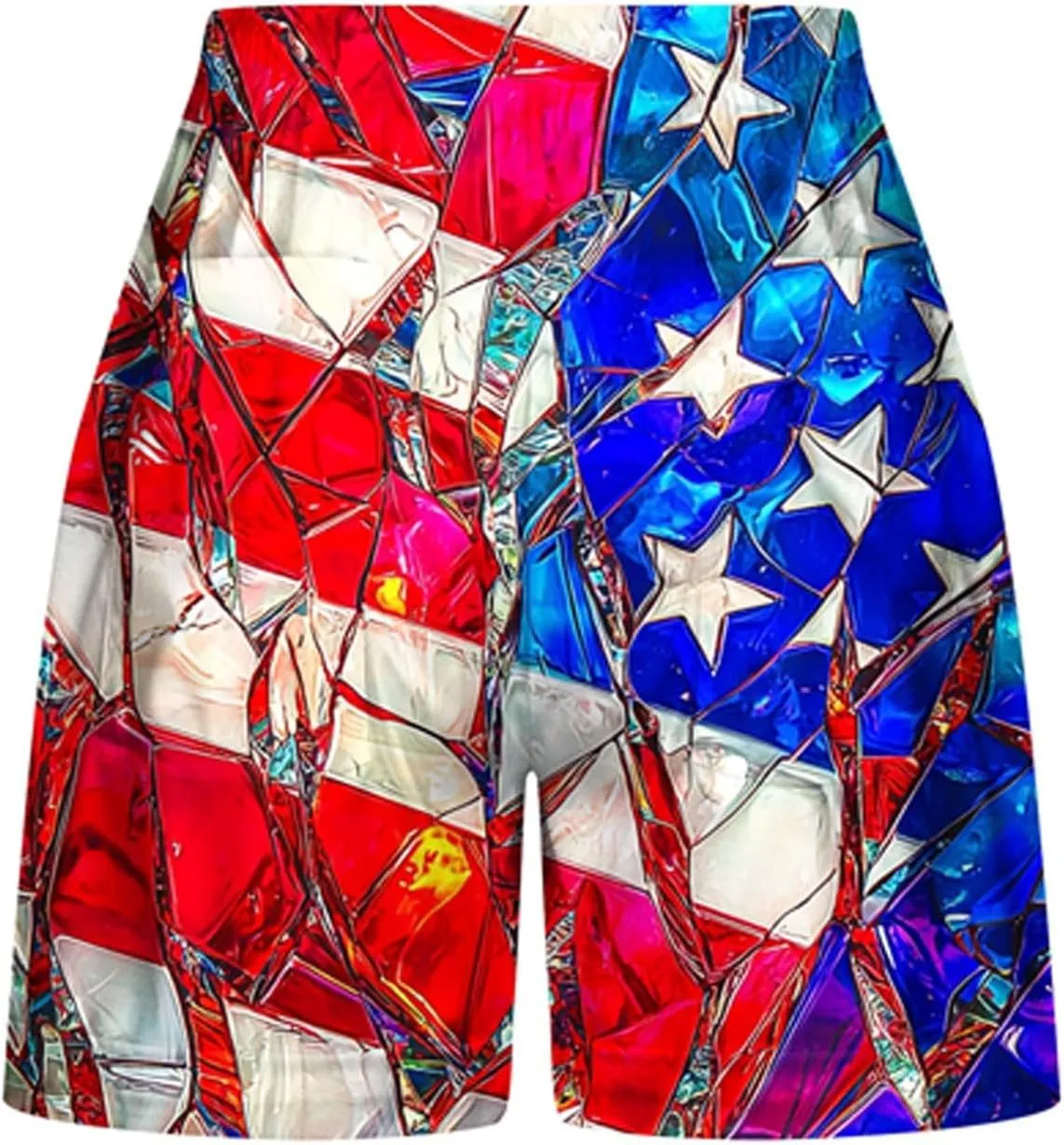 DDAPJ pyju American Flag Shorts for Women 2025 Summer Casual Drawstring High Waist Shorts Star Striped 4th of July Outfits