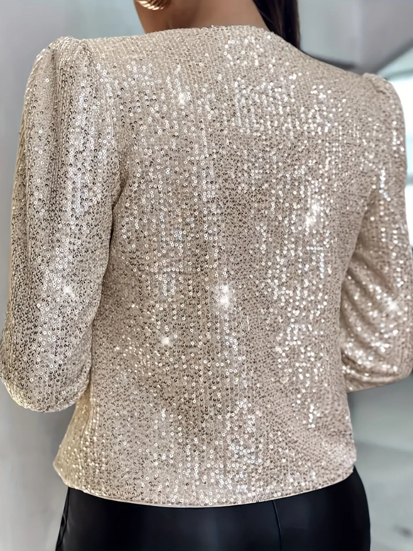 EMELIA | Elegant Sequin Blazer in Solid Color