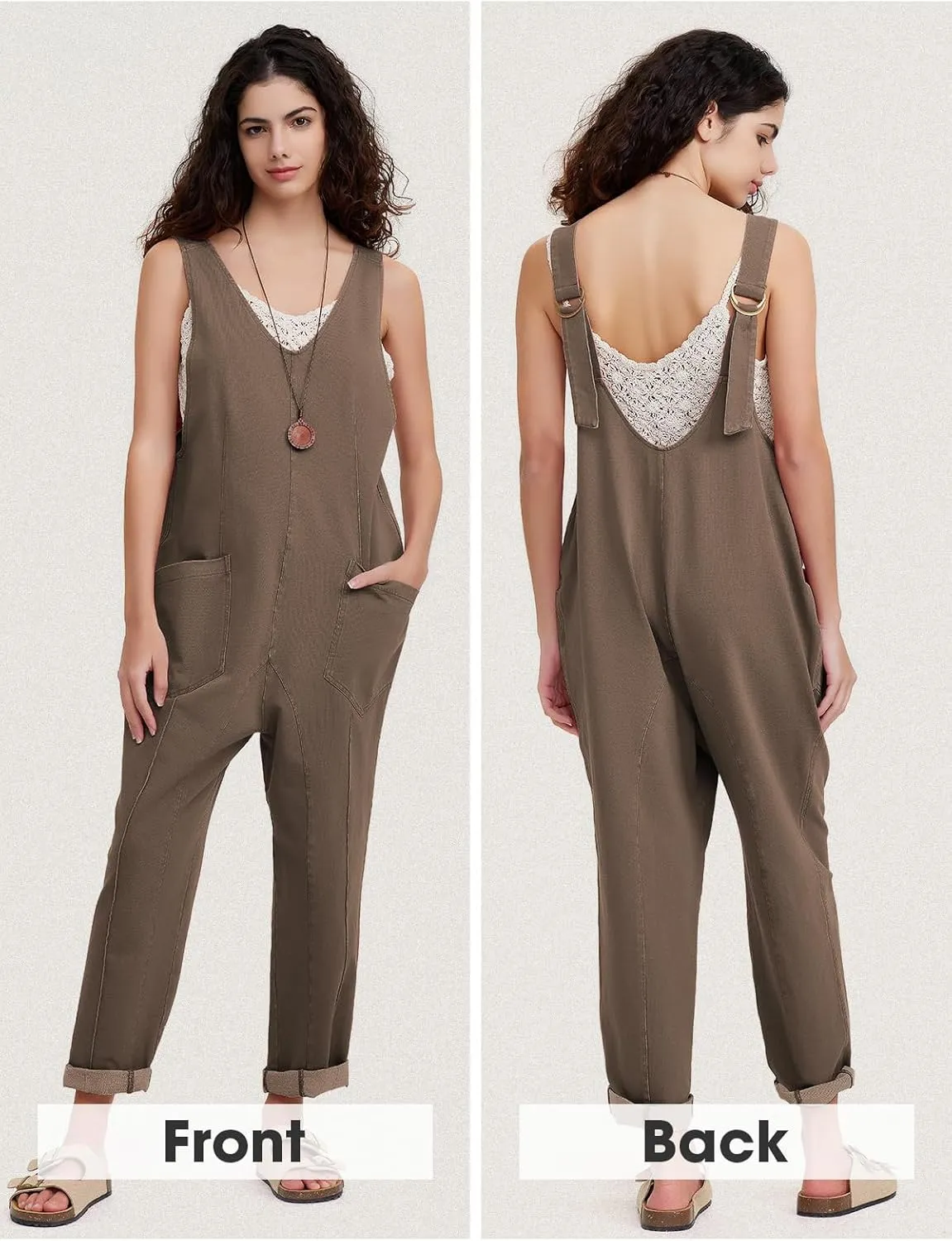 EXLURA Women Summer High Roller Denim Jumpsuits Casual Loose Beach Vacation Trendy Fashion Overalls Jeans Romper Pockets 2025