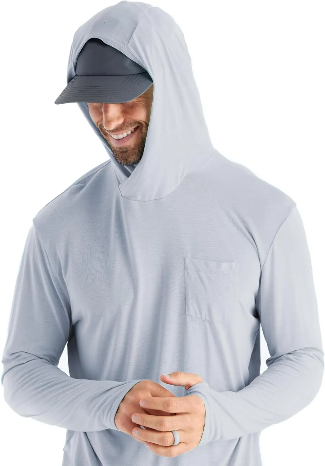 Free Fly Men's Lightweight Hoodie - UPF 20  Sun Protection Hoodie for Men - Breathable Long Sleeve Sun Shirt for Fishing