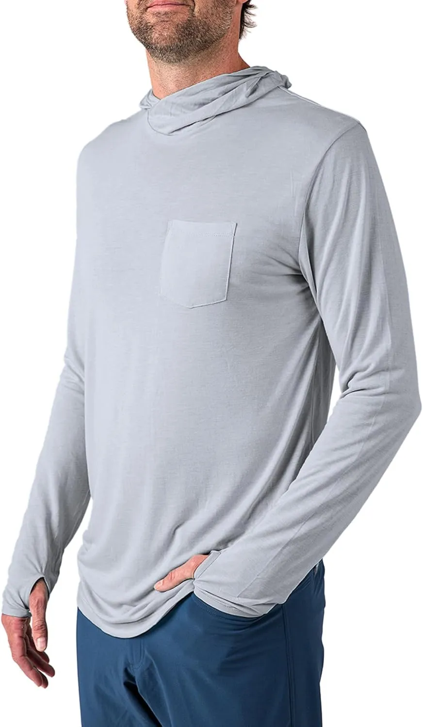 Free Fly Men's Lightweight Hoodie - UPF 20  Sun Protection Hoodie for Men - Breathable Long Sleeve Sun Shirt for Fishing