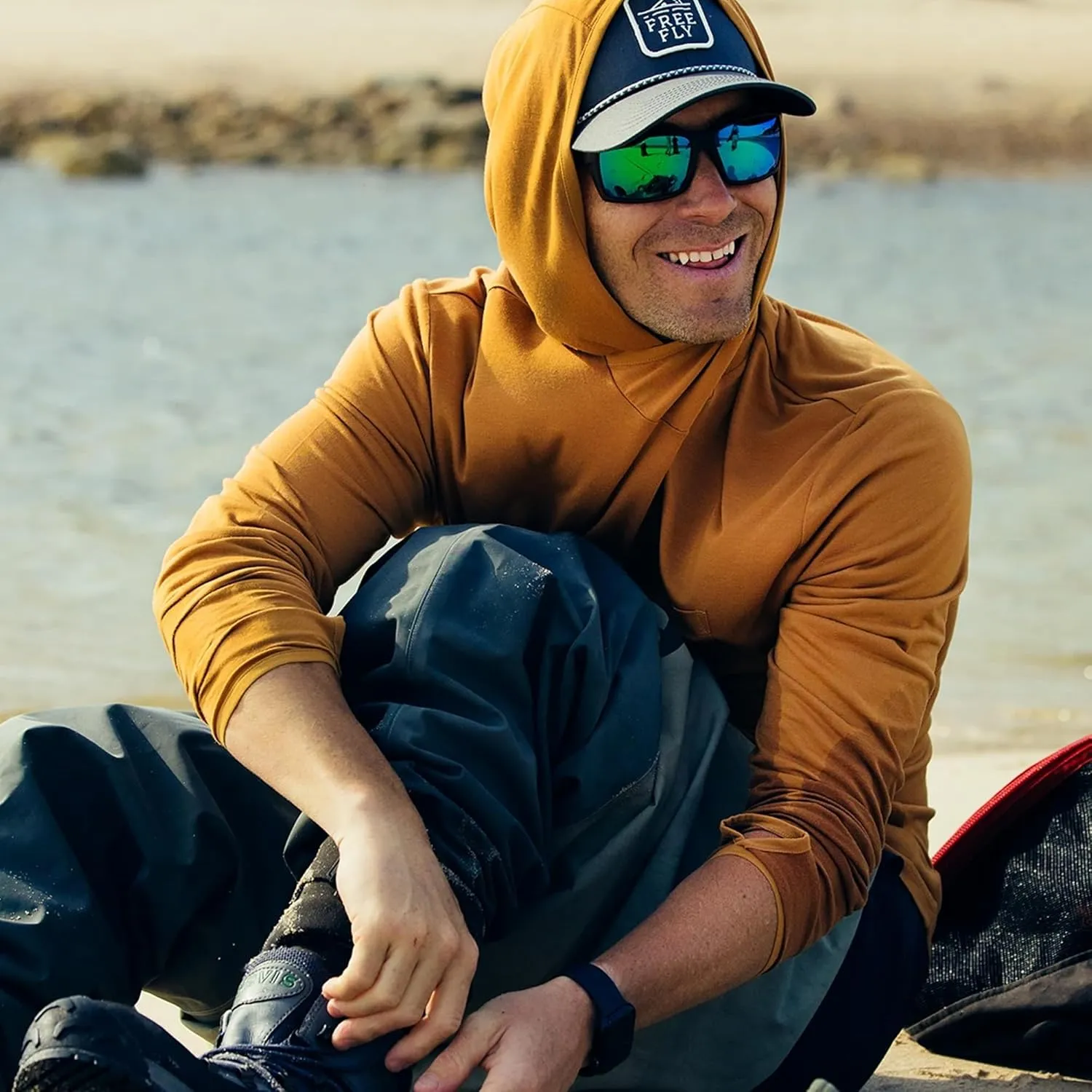 Free Fly Men's Lightweight Hoodie - UPF 20  Sun Protection Hoodie for Men - Breathable Long Sleeve Sun Shirt for Fishing