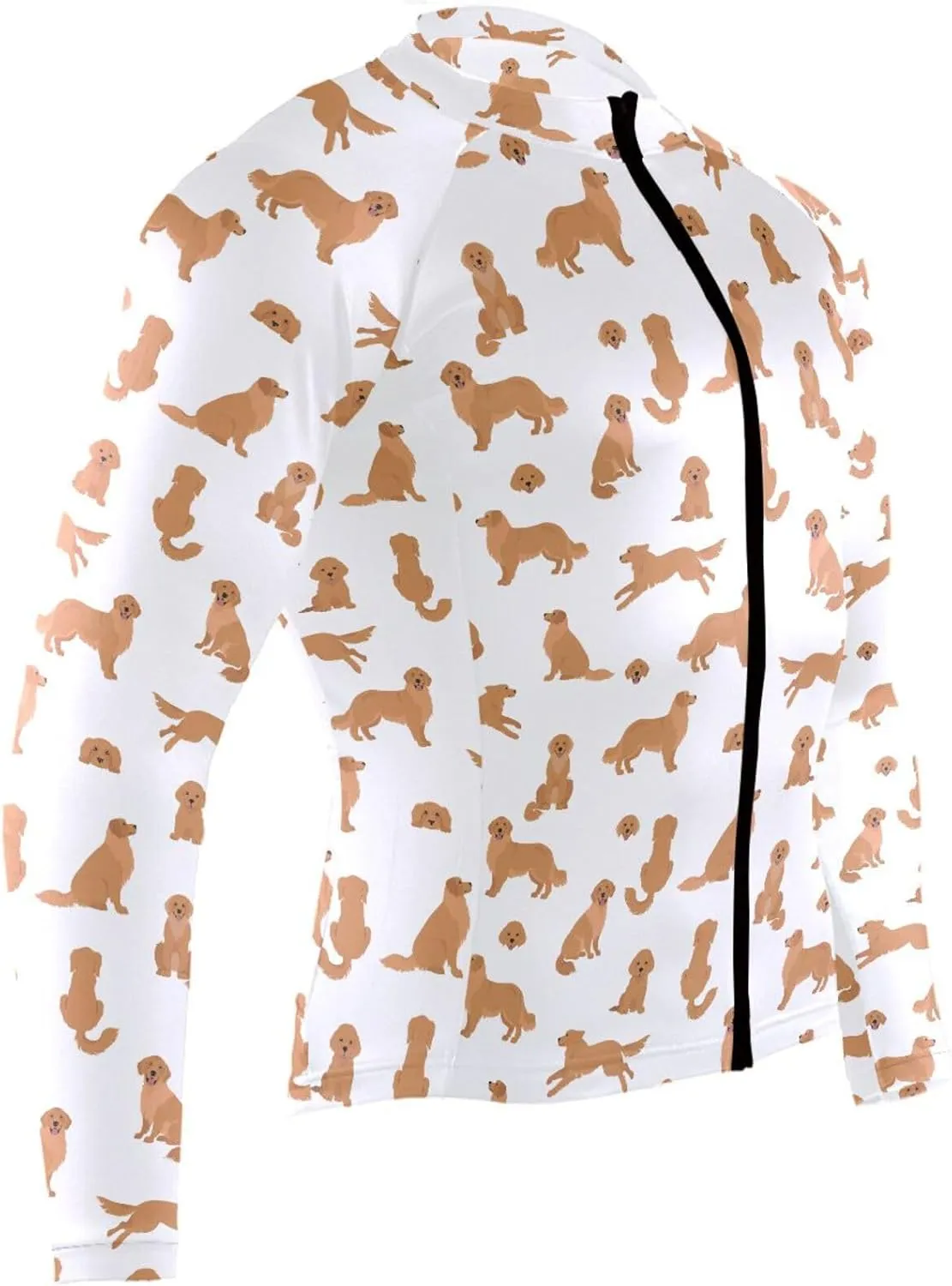 Golden Retriever Dogs Men's Cycling Jersey Moisture Wicking and Breathable Quick Dry with 3 Rear Pockets