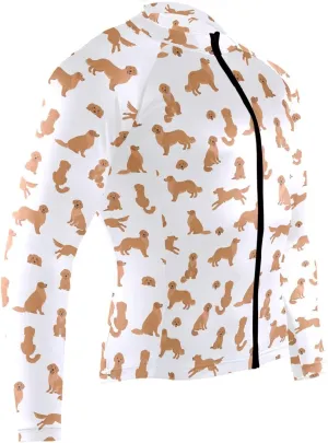 Golden Retriever Dogs Men's Cycling Jersey Moisture Wicking and Breathable Quick Dry with 3 Rear Pockets