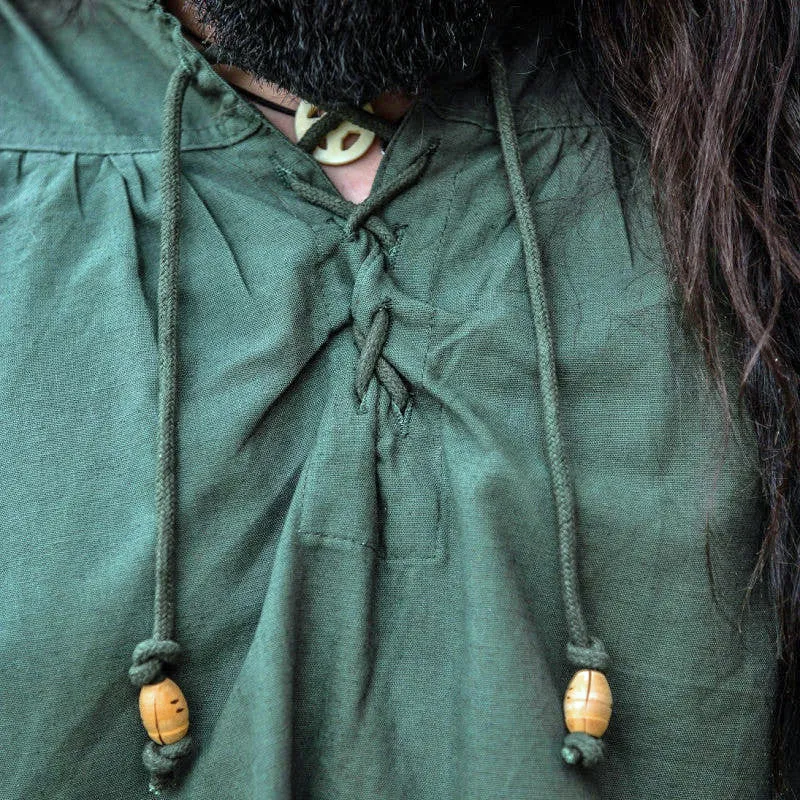 Green Wide Cut Medieval Shirt - Soft Cotton