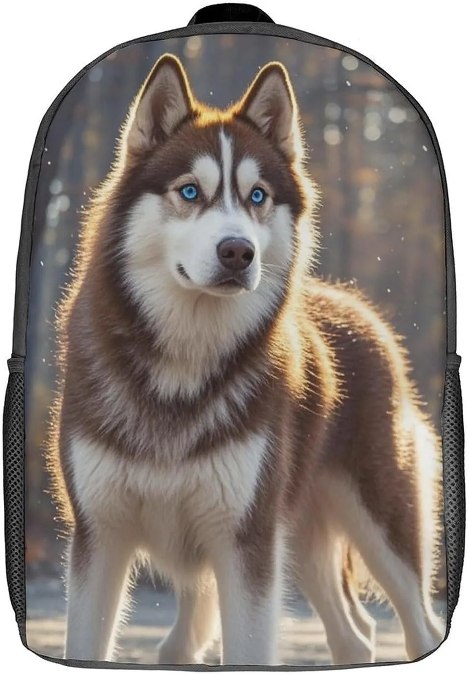 Husky Dog Backpack, Laptop Backpack for Men, 17 Inch Travel Hiking Daypack, Casual Backpack