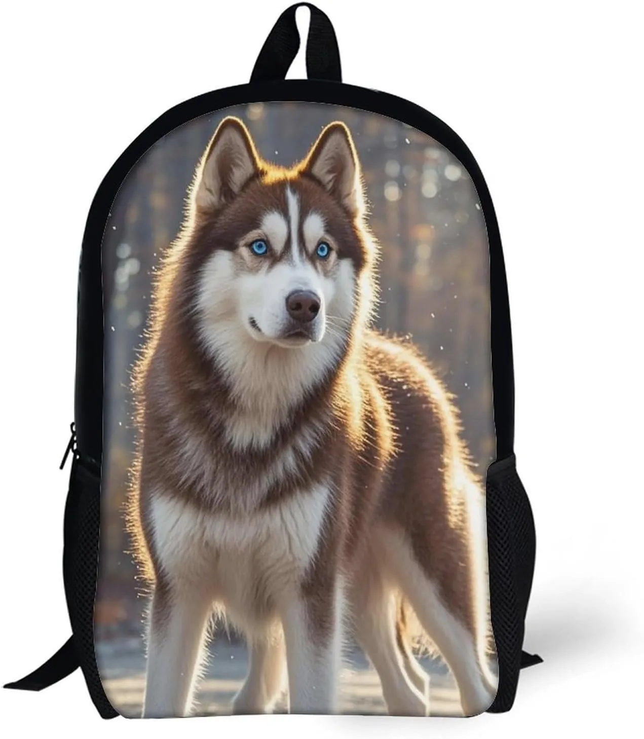 Husky Dog Backpack, Laptop Backpack for Men, 17 Inch Travel Hiking Daypack, Casual Backpack