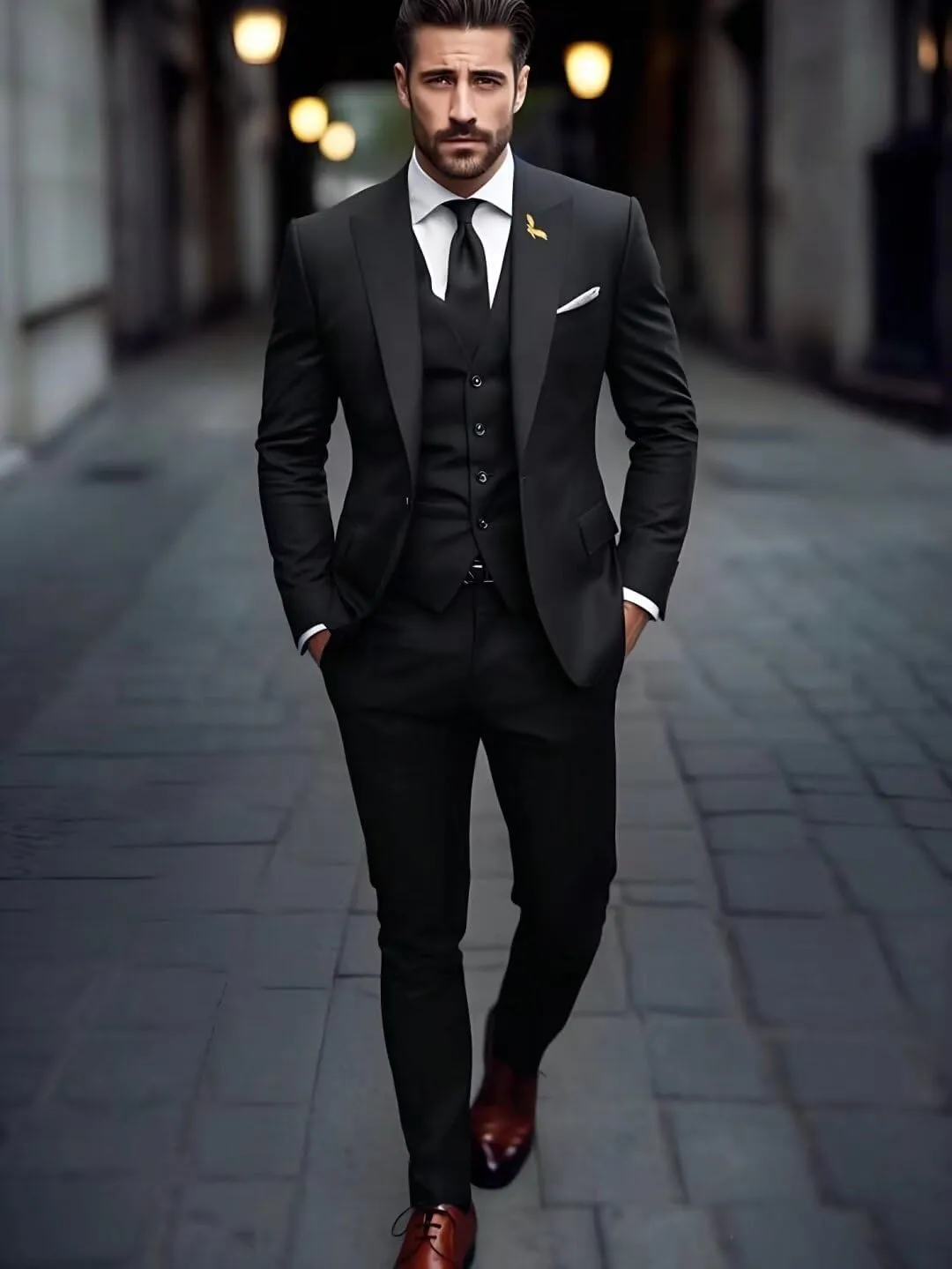 HUUTOE Mens Suits 3 Piece Slim Fit Suit for Men Groom Suit for Wedding Men's Tuxedos Homecoming Prom Suit Pants Vest Set