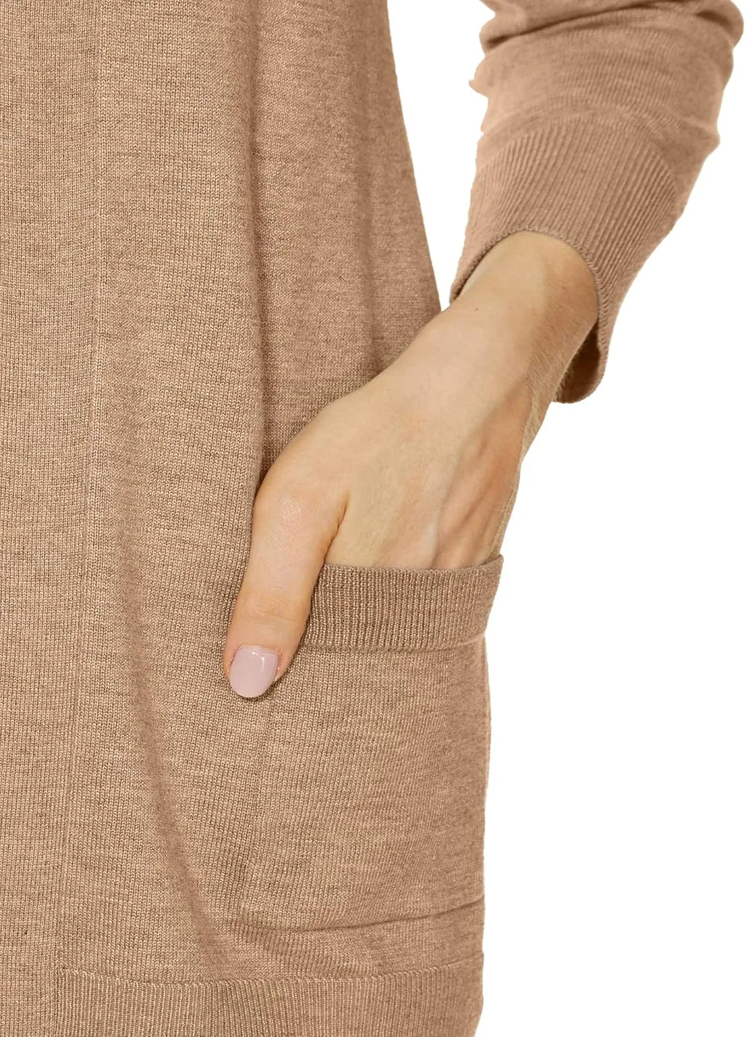 INKOFF Women's 3/4 Sleeve Cardigan Sweater Open Front Knit with Pockets Rib Hem Casual S-XXL
