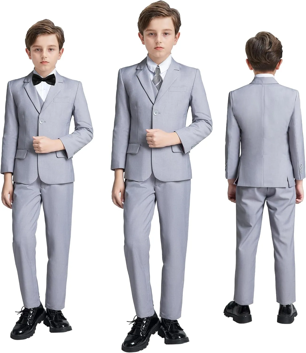 JPF Boy's Formal Suit Set Slim Fit Kids Tuxedo Suits for Wedding Teen Toddler Boy Dress Suit Outfit