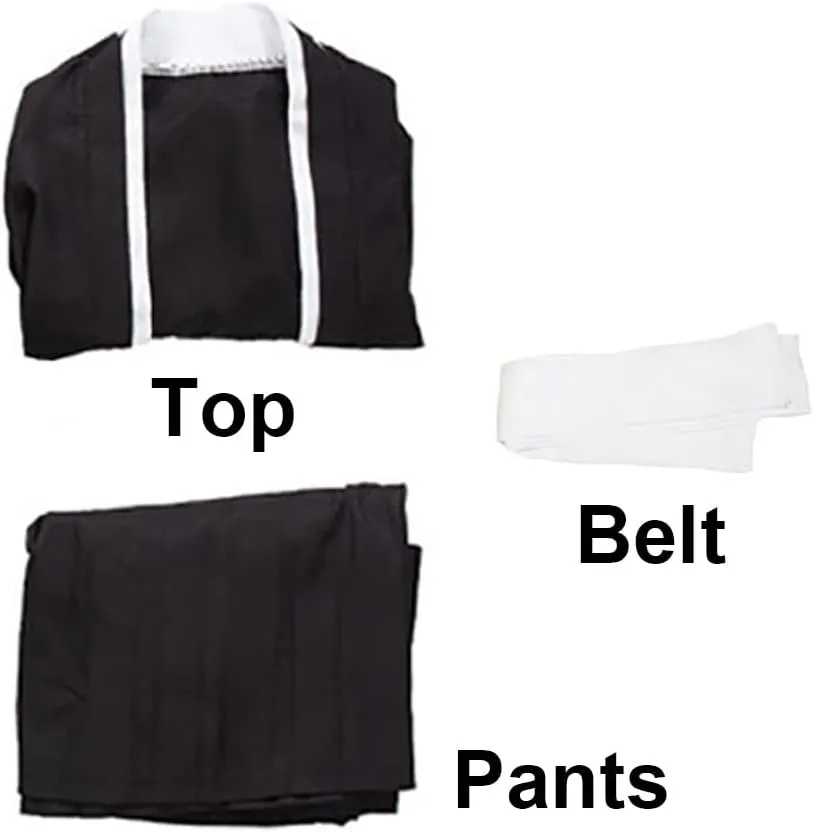 Kurosaki Costume Kurosaki Cosplay Outfit Uniform Black Cloak Kimono with Mask Full Set