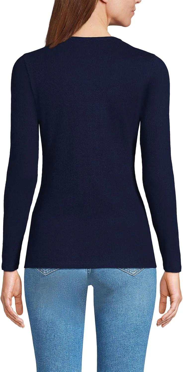 Lands' End Women's Cotton Rib Knit T-Shirt
