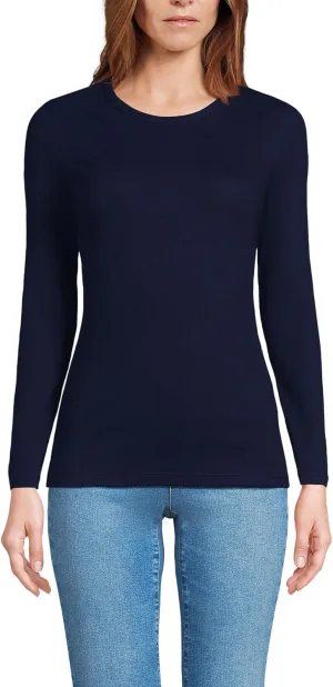 Lands' End Women's Cotton Rib Knit T-Shirt