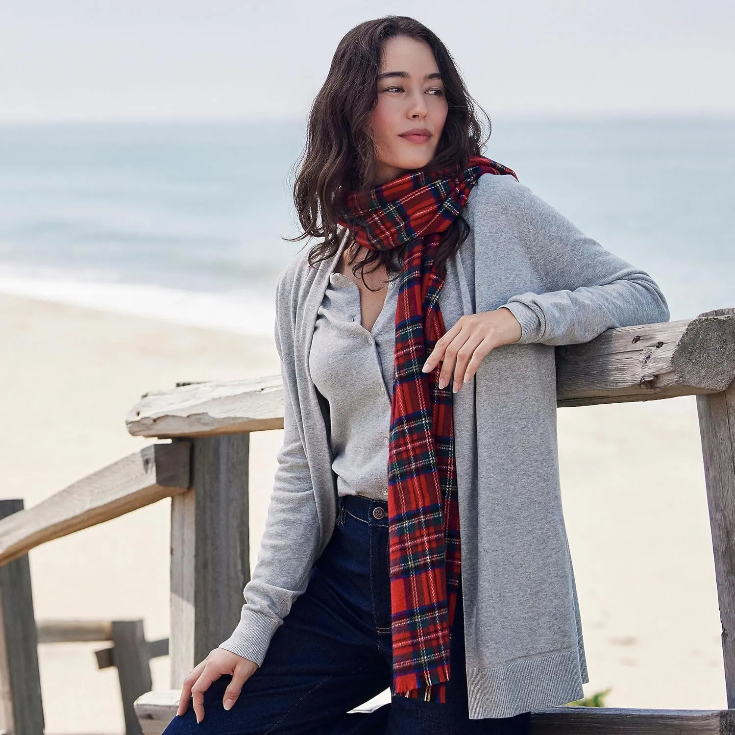 Lands' End Women's Long Sleeve Open Long Cardigan Sweater