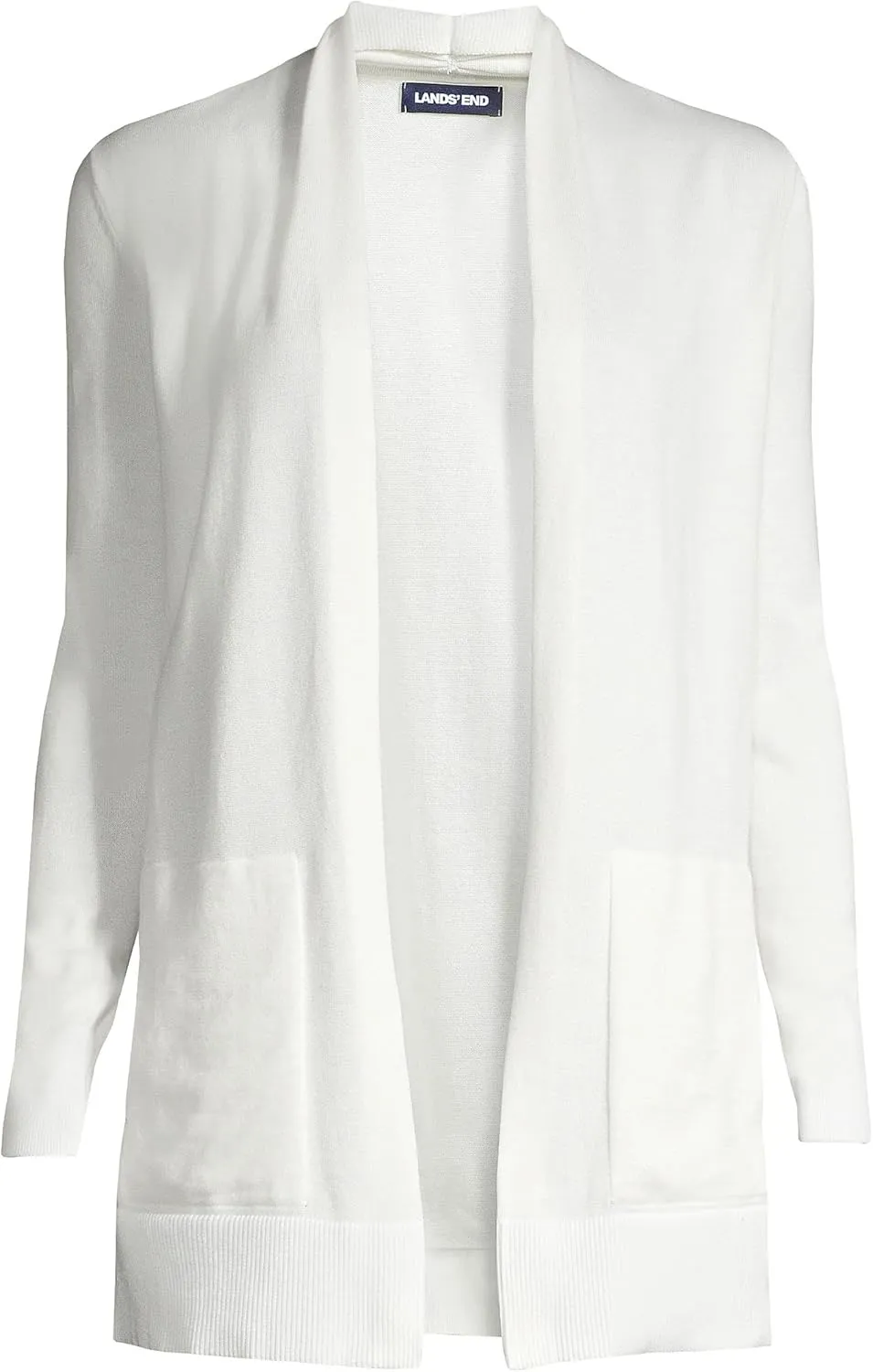 Lands' End Women's Long Sleeve Open Long Cardigan Sweater