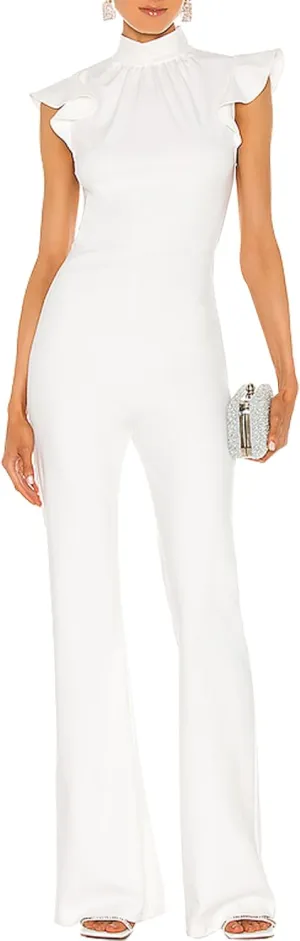 LuFeng Womens Sleeveless Ruffle Mock Neck Jumpsuits One Piece Outfits Wide Leg Pants Rompers