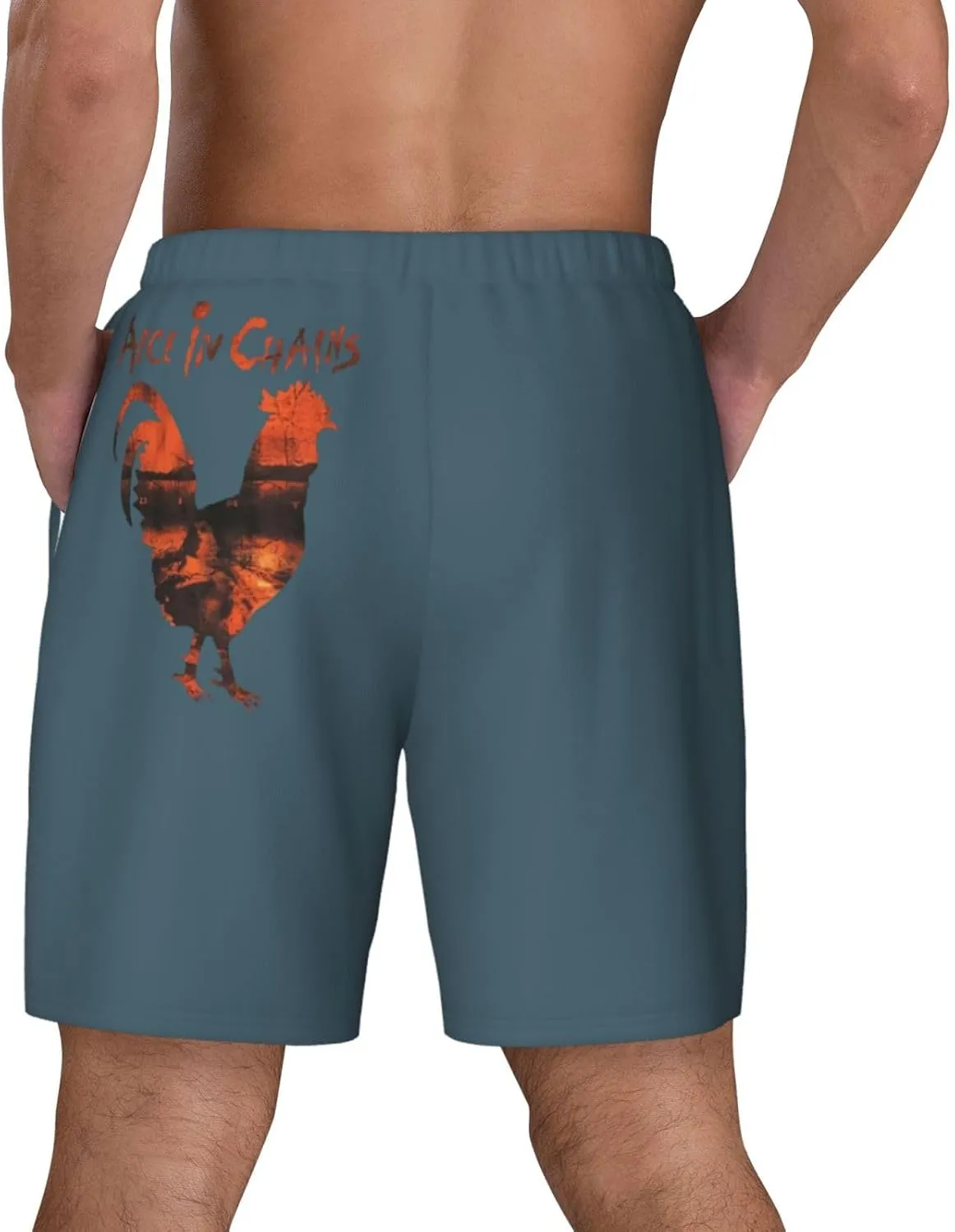 Mans Casual Swim Trunks for Ali.ce Cha.ins Beach Pants,Summer Breathable Cool Quick Dry Board Shorts Bathing Suit
