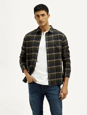 Men's Checkered Relaxed Fit Flannel Shirt