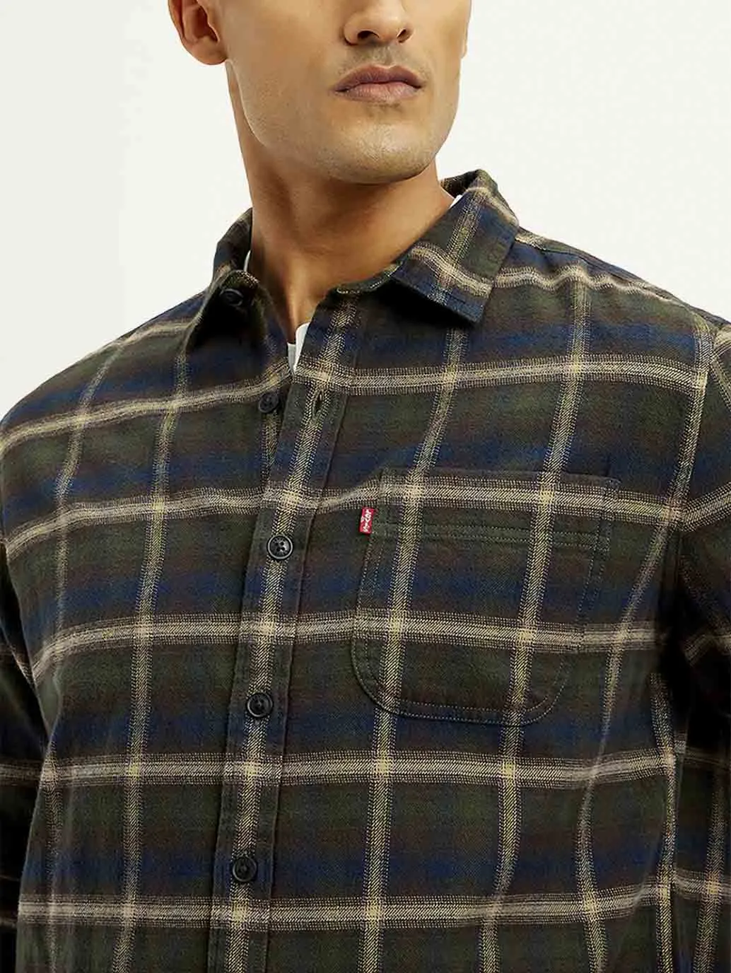 Men's Checkered Relaxed Fit Flannel Shirt