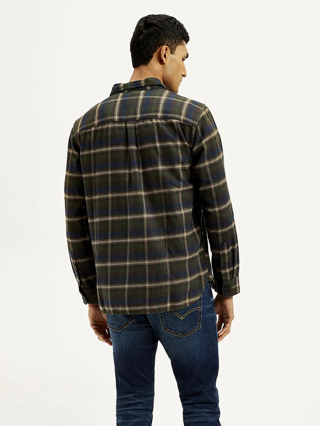 Men's Checkered Relaxed Fit Flannel Shirt