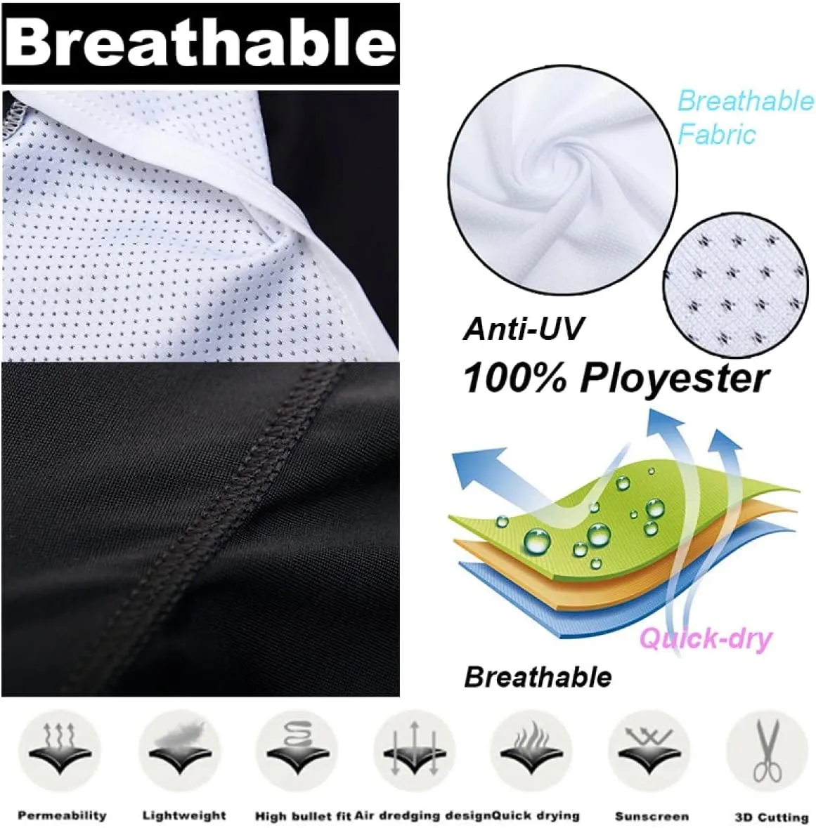 Men's Cycling Jersey Set Bicycle Short Sleeve Set Quick-Dry Breathable Shirt with 3D Cushion Shorts Padded