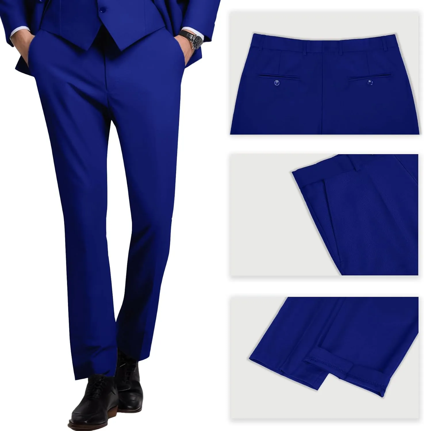 Mens Slim Fit Suit Formal 3 Piece Suit Set Double Breasted Suit Men Wedding Prom Tuxedo Blazer Jacket Vest Pants Set