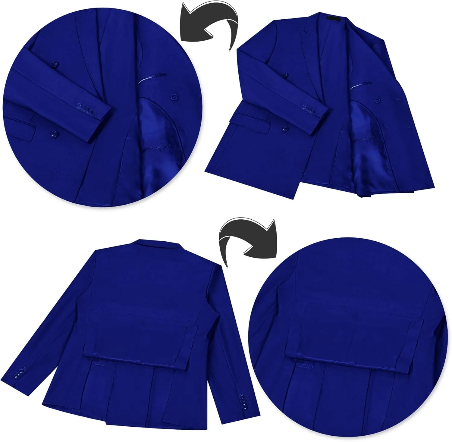 Mens Slim Fit Suit Formal 3 Piece Suit Set Double Breasted Suit Men Wedding Prom Tuxedo Blazer Jacket Vest Pants Set